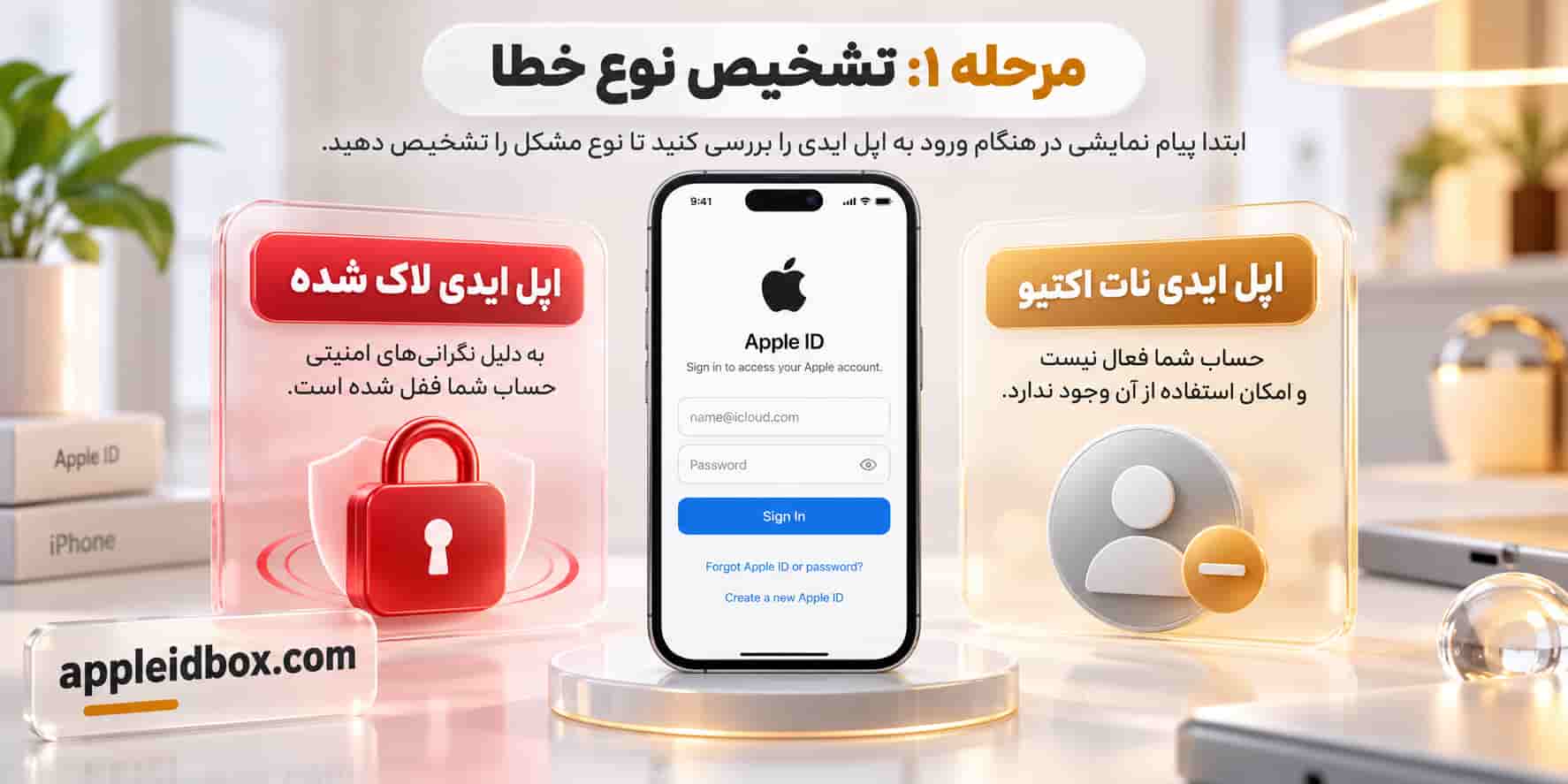 در مرحله اول باید متن دقیق پیام نمایش‌داده‌شده روی Apple ID را بررسی کنید تا مشخص شود با Apple ID Locked روبه‌رو هستید یا Apple ID Not Active.