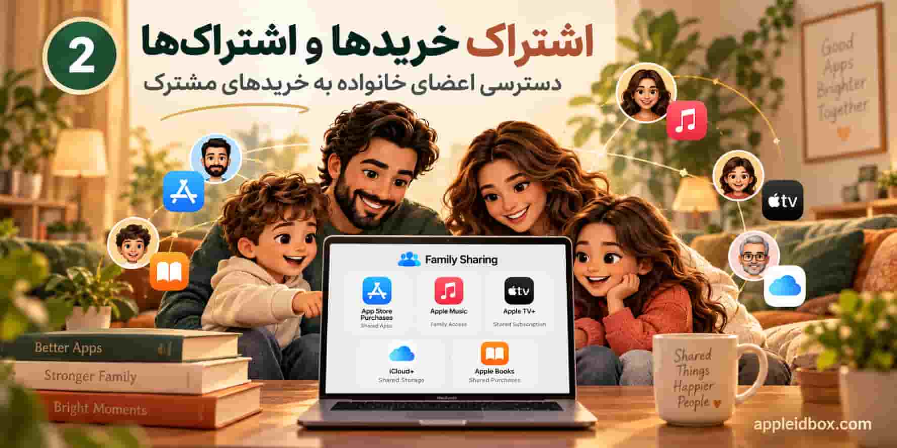 Purchase Sharing می‌تواند دسترسی اعضای خانواده به خریدها و سرویس‌های واجد شرایط Apple را ساده‌تر کند.